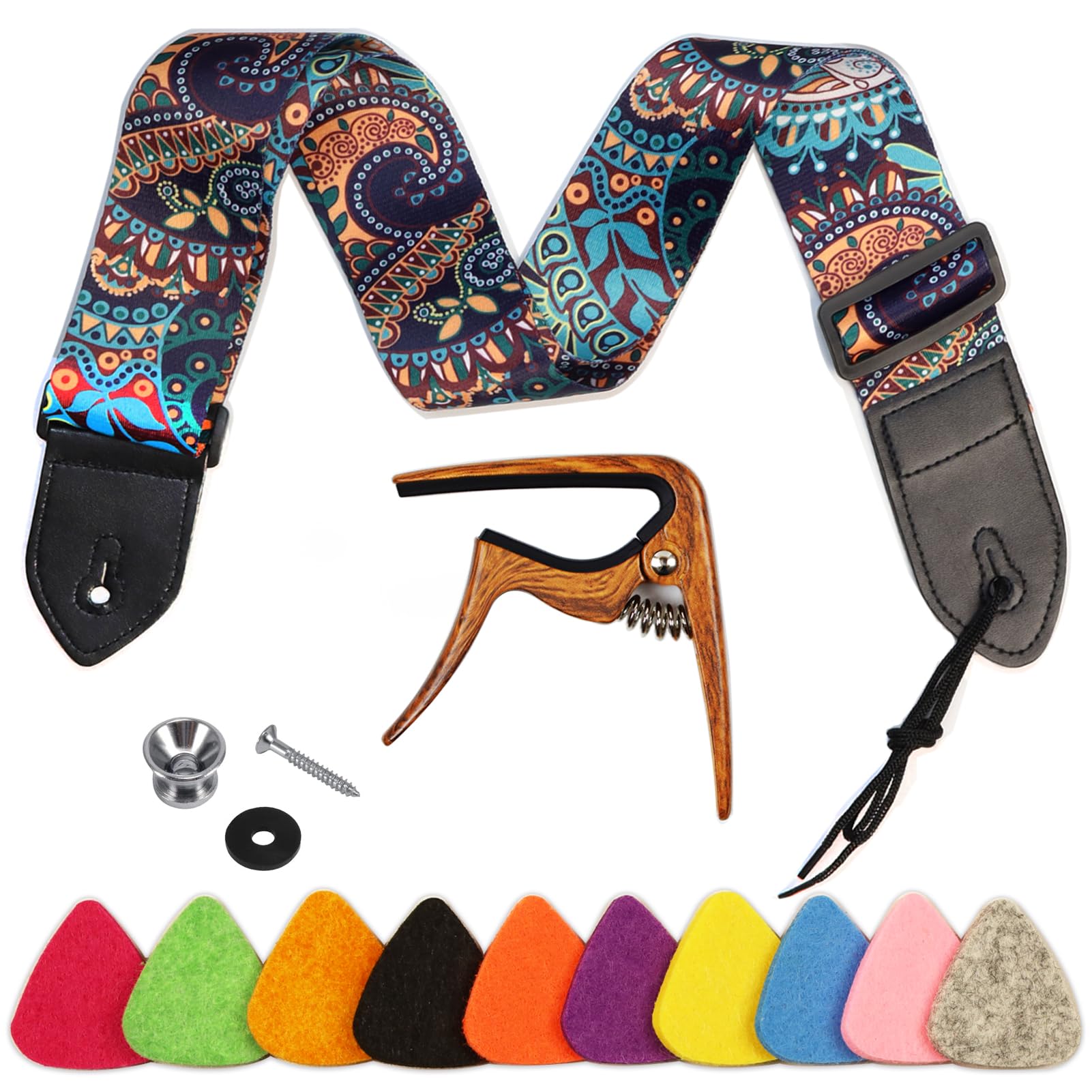 Junlego Ukulele Strap, Soft Non-slip Nylon Shoulder Strap for Ukulele or Small Size Guitar, Length Adjustable…