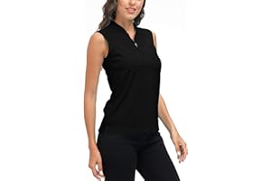 MoFiz Women's Quarter Zip Quick Dry Lightweight Sleeveless Golf Polo Shirts