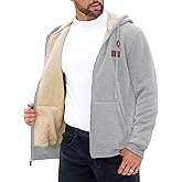 Herberton Men's Zip Up Sherpa-Lined Hoodie Jackets Winter Midweight Fleece Sweatshirt