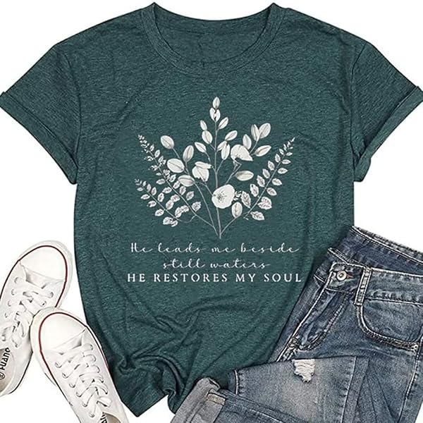 Women's 'With God All Things Are Possible' T-Shirt – Cute Flower & Leopard Print, Loose Fit Short Sleeve Tee