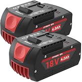 2 Pack 18V Replacement Battery for Bosch 18V Battery, Compatible with BAT609 BAT618 BAT609G BAT610G GBA18V80 GBA18V40 Battery &amp; Cordless Tools, 4000mAh 72Wh Li-ion Rechargeable
