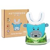 autobrush Kids Electric Toothbrush – Only ADA Accepted U-Shaped Toothbrush, Clinically Proven Up to 5.1X Better Cleaning, 30 Seconds, Full-Mouth 360 Coverage, LED Lights, Music, Ages 3-5, Hippo