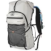 IX INOXTO Hiking Backpack for Men and Women, 30L Waterproof Camping Backpack with 3L Water Bladder and Rain Cover, Lightweight Outdoor Sport Travel Daypack Rucksack for Climbing Cycling (Light gray)