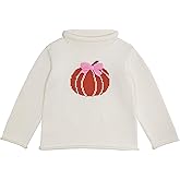 Mud Pie Kids Bow Pumpkin Rollneck Sweater, Large-4T-5T