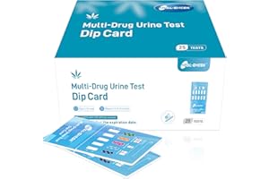 HEAL-CHECK Multi-Drug Urine Test Screen Dip Card 5 Panel at Home Instant Drug Tests Kit(THC-Marijuana,MET-Meth,MOR-Morphine,AMP,COC)-25 Pack
