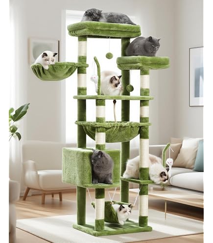 Large Cat Tree For Indoor Cats PawHut 60-Inch Cat Tree For Large Cats ...