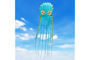 SQLWYLAT Kites for Adults Giant Octopus Kite 26ft for Outdoor Fun Large 3D Kite with Reel for Beach, Park, and Family Gatherings - Durable Design Easy to Fly