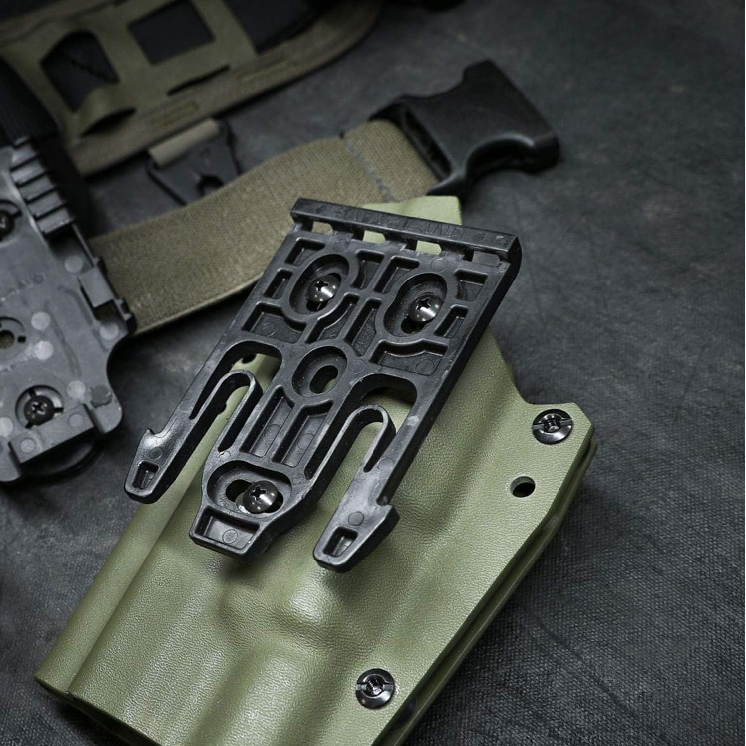 RioRand Quick Locking System Kit with Duty Holster Locking Fork and Duty Receiver Plate Black : Sports & Outdoors