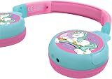Lexibook Unicorn 2-in-1 Bluetooth Headphones Pink Blue view 2