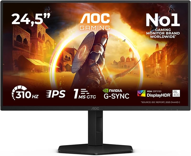 25G4SXU Gaming Monitor 25 Pulgadas 310Hz Panel Fast IPS, 1ms GtG, HDR400, G-Sync Compatible, Altura Ajustable, (1920x1080 HDMI 2X 2.0 DP 1x 1.4 USB Hub) Negro — foto 5 de 8