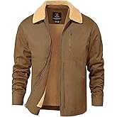 TBMPOY Men's Winter Jacket Thick Sherpa Fleece Lined Cotton Full Zip Warm Cargo Zipper Pockets Trucker Work Thermal