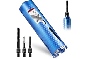 DaduoRi 2 3/4" Dry Core Drill Bit for Brick and Block with 3 Adapters Included: SDS Max, SDS Plus and 1/2" Hex Shank, 5/8"-11
