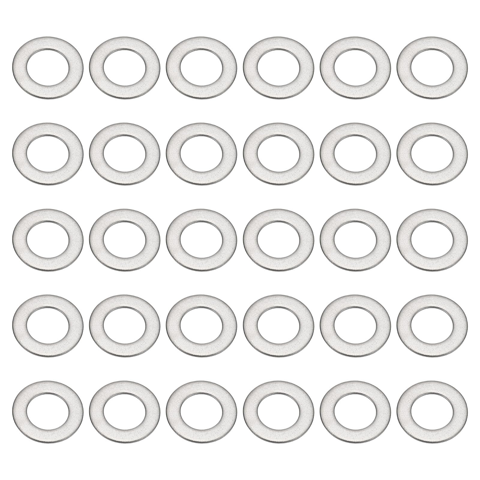 PATIKIL 304 Stainless Steel Flat Washer, 50 Pack 2/5" ID x 5/7" OD x 0.04" Thickness Metal Fender Washers Small Washers for Screws Bolts Assortment