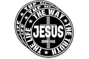 3 Pack Jesus The Way The Truth The Life Sticker 2" - John 14:6 Bible Verse Waterproof Vinyl Decal - Grunge Cross Religious Ch