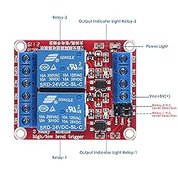 AEDIKO 4pcs Relay Module 24V Relay Board 2 Channel