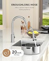 DAYONE Chrome Pull Out Kitchen Tap Swan Neck SUS304 1 Hole 360° Swivel view 3