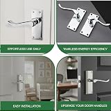 HANDLESTORE Victorian Scroll Door Handle Pack Polished Chrome Finish Pair view 7