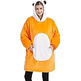 dressfan Womens Hamster Guinea Pig Costume Hoodie,Hamster Wearable Blanket Hoodie Oversized,Microfiber & Sherpa Super Warm Cozy with Giant Pocket,One Size Fits All