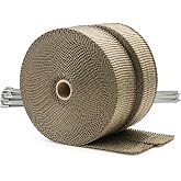 ARTR 2" x 50' Titanium Exhaust Header Heat Wrap 2 Rolls | Lava Fiber, 20PCS 11.8 Inch Stainless Steel Locking Ties