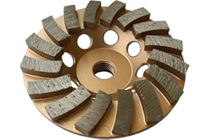 EDIAMONDTOOLS 4" Diamond Grinding Wheels for Concrete or Masonry, 16 Turbo Segments, #30/40 Grit, Medium Bond, 5/8"-11 Arbor