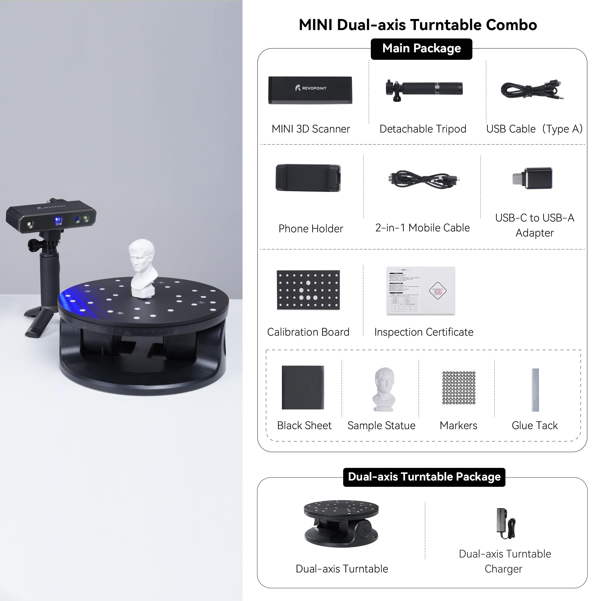 Mua Revopoint MINI 3D Scanner for 3D Printing Handheld with Dual Axis ...