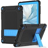 MENZO Case for Fire HD 10 (Only 13th Gen, 2023 Release), Black+Teal | Designed for 10-inch Drop Protection Tablets, Kickstand for Hands-free Viewing, Precise Cutouts for Ports &amp; Buttons