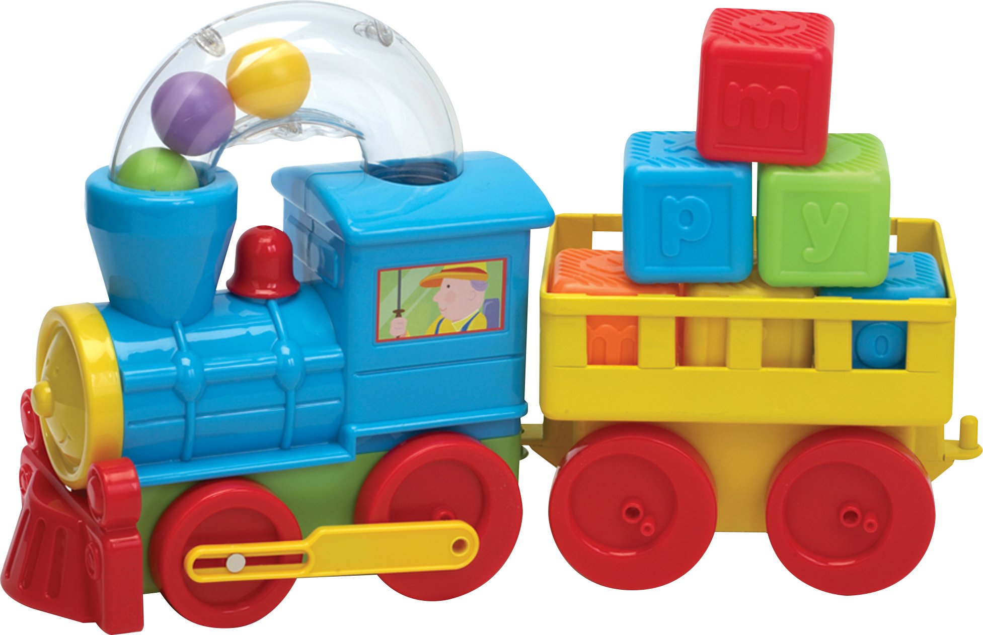 Funtime Pushalong Ball Blowing Loco Train (Pushalong Ball Blowing Loco Train with Trailer and Blocks)