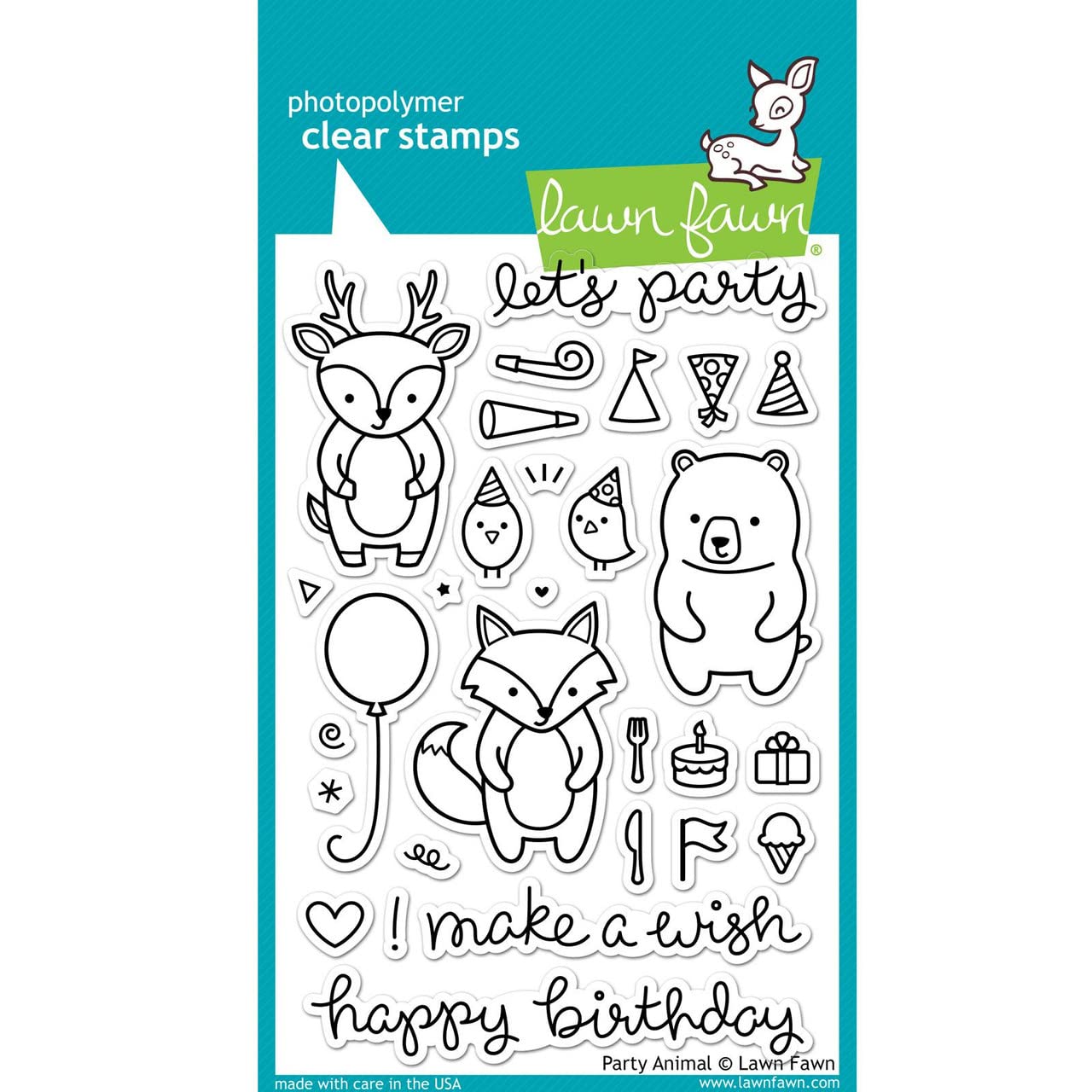 Lawn Fawn Party Animal 4"x6" Clear Stamps LF893