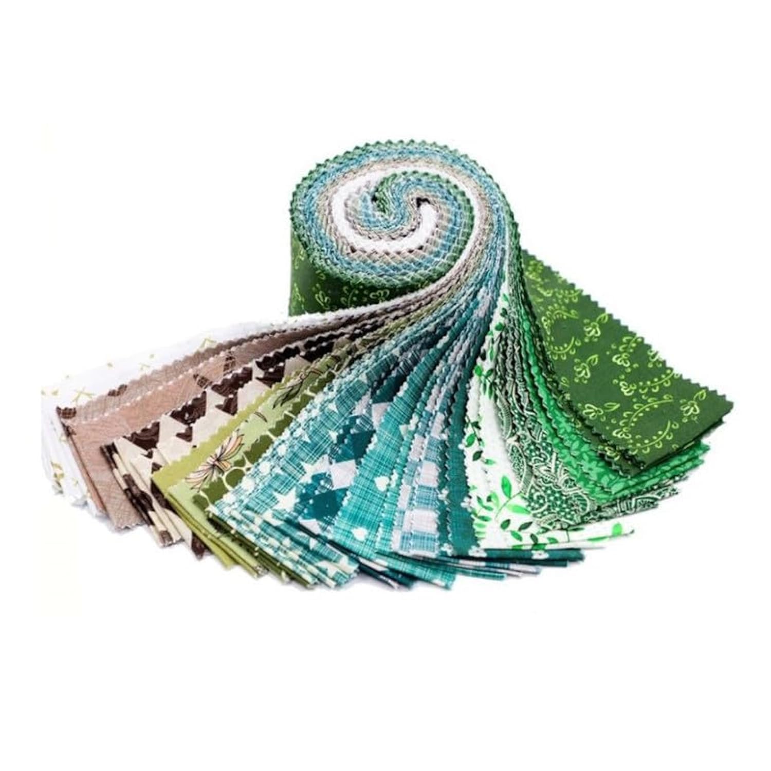 CraftsFabrics 2.5'' x 44'' 20pcs Greenery Countryside Forest Jelly Rolls Fabric Strips 100% Cotton Pre-Cut Fabric for Children's Quilting, Scrapbooking, Nursery Sewing, Arts & Crafts, Patchwork