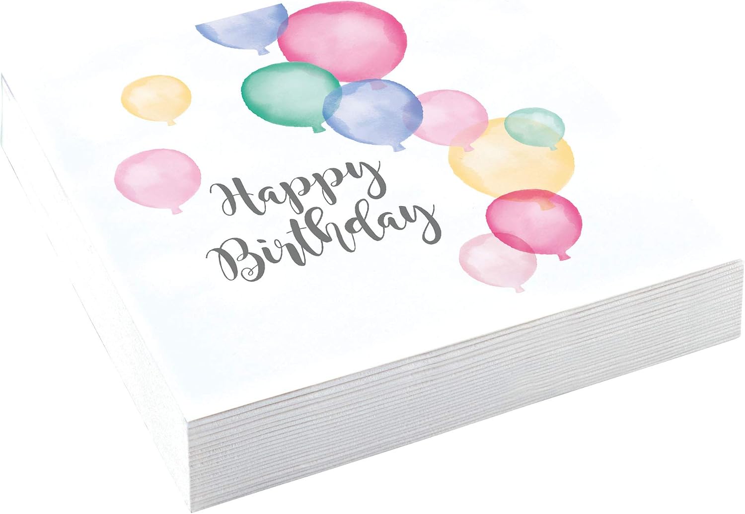 Amscan 9903711 Napkins Happy Birthday, Pack of 20, 33 x 33 cm, Pastel, Birthday