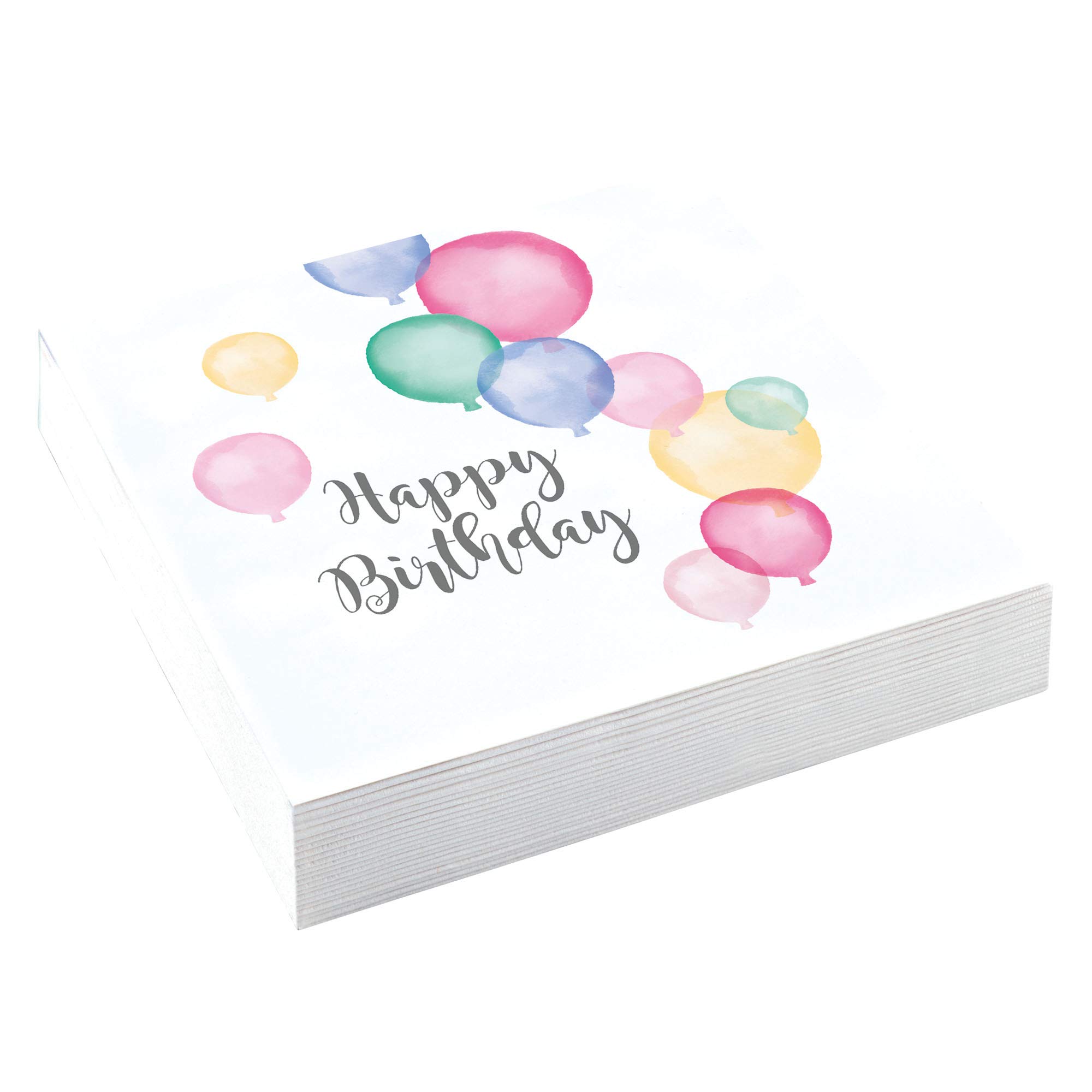 Amscan 9903711 Napkins Happy Birthday, Pack of 20, 33 x 33 cm, Pastel, Birthday