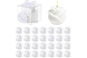 30 Set Flower Shape Candles, Romantic Handmade Rose Candle with Gift Box, Thank You for Celebrating with Us, Candle Wedding F