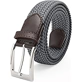 FAIRWIN Men's Golf Belt, Stretch Braided Elastic Woven Casual Jeans Belts 1 3/8" Nylon Web Work Belts for Men