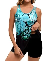 Arolina Retro Swimsuit for Women Tummy Control Blue