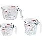 Pyrex Glass Measuring Cup Set (3-Piece, Microwave and Oven Safe),Clear