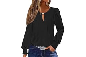 ETCYY Womens Blouses Pleated Long Sleeve Shirts Dressy Casual Fall Tops 2024 Fashion Work Business Casual Outfits Tunic Tops