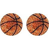 Basketball Stud Earrings, Small Sports Ball Earrings Mini Acrylic Basketball Jewelry Accessories Fashion Gifts for Women Team Sport Lover