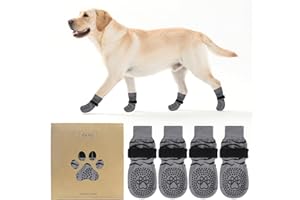 KOOLTAIL Anti Slip Dog Socks to Prevent Licking Paws,Dog Shoes for Hot Pavement & Hardwood Floors,Durable Soft Double Sided Grippy Socks for Small Medium Large Dogs, Traction Control for Senior Dogs