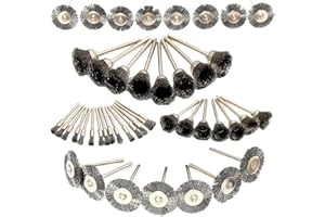 D&L 45PC Wire Brushes for Drill Set Stainless Steel Wheel Brushes Dremel Accessories for Rotary Tools - Grinding, Sanding, Polishing