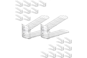 Uni HIMO Shoe Stacker Shoe Rack Organizer for Closet Space Saver Storage Shoe Holder Organization,Transparent(5 * 11inch (clear, 20 pack)
