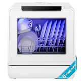 EUHOMY Countertop Dishwasher, 8 Programs Portable Dishwasher with 5L Built-in Water Tank and Inlet hose, No Hookup Needed, Mini Dishwasher with Self Clean/Baby Care/Air Dry, for Apartments, RVs, White