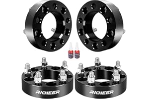 Richeer 5x4.5 Wheel Spacers for YJ TJ XJ KJ KK ZJ Wrangler Explorer Mustang Edge Ranger, 4PCS 1.5 inch 5x114.3mm 5 Lug Forged Wheel Spacer with 1/2-20 Studs 82.5 mm Center