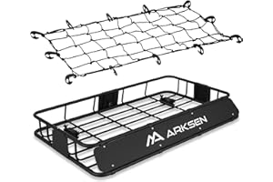 ARKSEN 30 x 50 x 6 Inch Universal Extra Wide 150LB Heavy Duty Roof Rack Cargo with Cargo Net, Car Top Luggage Holder Carrier 