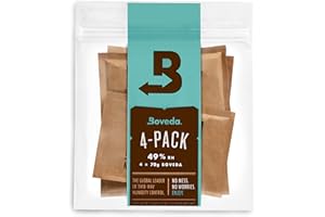 Boveda 49% Two-Way Humidity Control Packs for Music Instruments – 4 Pack – Standard Size – Prevents Warping & Cracking for Wooden Instruments– Humidifier Packs for Instrument Cases – Resealable Bag
