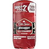 Old Spice Antiperspirant Deodorant for Men, 24/7 Sweat & Odor Protection, 24/7 Lasting Freshness, Invisible Solid, Swagger with Cedarwood Scent, 2.6 oz (Pack of 2)