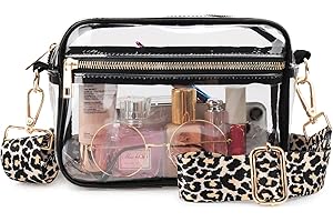 WEDDINGHELPER Clear Crossbody Bag, Clear Bag Stadium Approved Clear Purse with Adjustable Strap for Sports Concerts Festivals