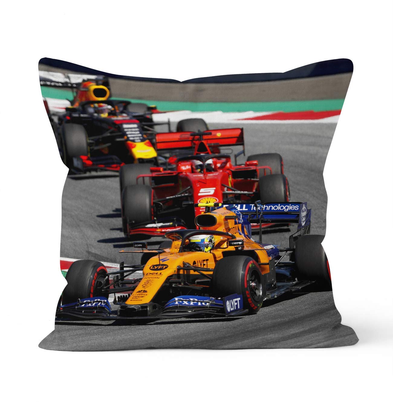 Hidden zipper closure Double Sided Decorative Pillowcases LANDO NORRIS MCLAREN MCL34 SEBASTIAN VETTEL RED BULL RING AUSTRIAN GRAND PRIX F1, Car decoration Home Sofa Bedding 18x18 Inch(45 cm X 45 cm)
