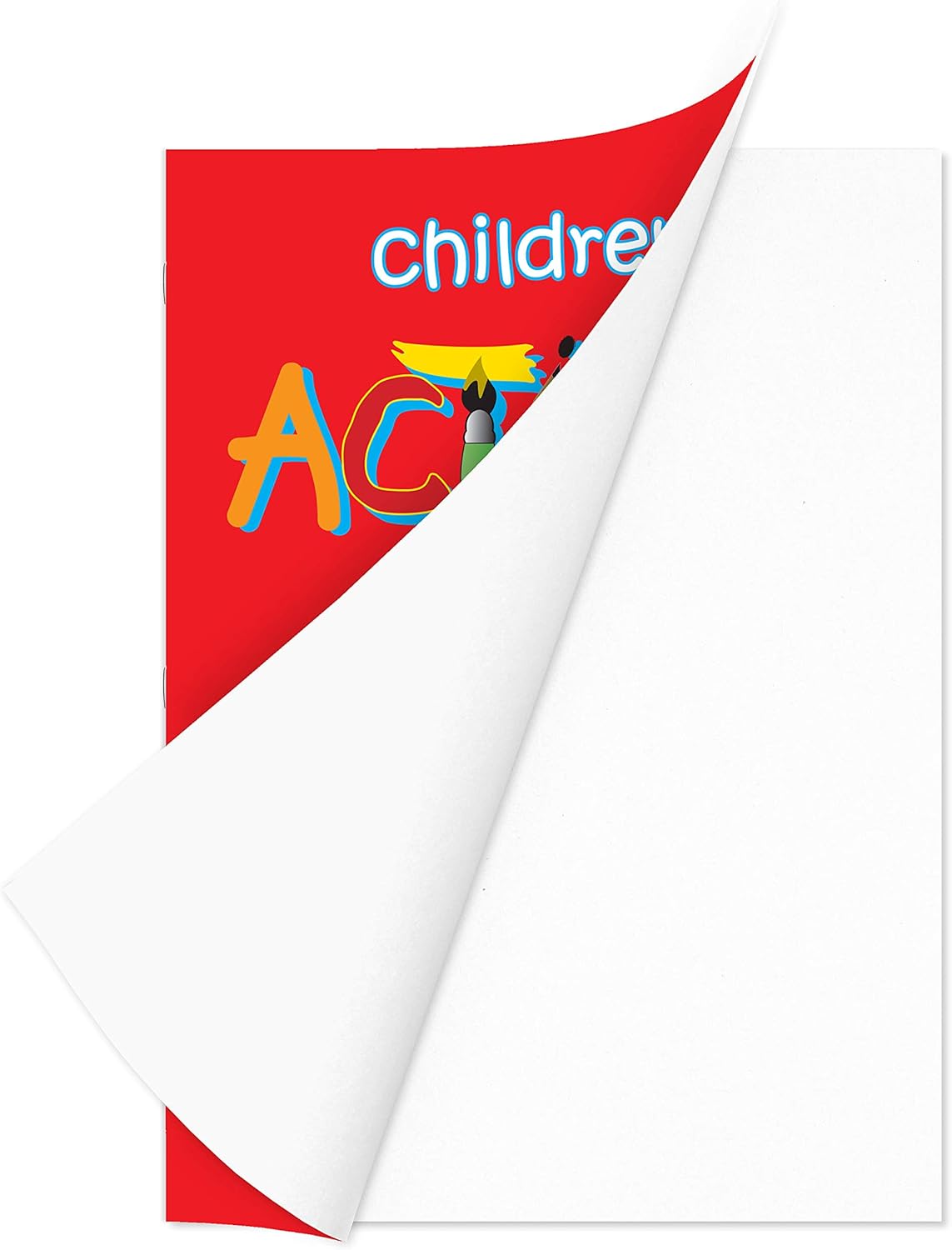 Silvine A3 Children's Activity Book. 24 Pages of 100gsm Smooth White Cartridge Paper (420 x 297mm), Red - Image 3