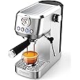 Espresso Machine 20 Bar, Espresso Maker with Milk Frother for Cappuccino, Latte, Stainless Steel-I'alba