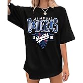Baseball Shirt Women Oversized Baseball Game Day Shirts Fan T-Shirt Short Sleeve Tee Top